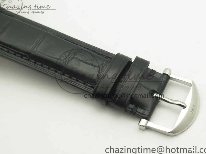 MIROTIME 0306 Supportive Portofino Automatic SS AF 1:1 Best Edition White Dial on Black Croco Leather Strap A 7184